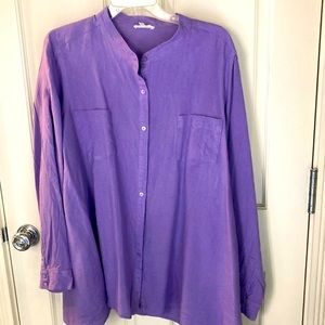 Eileen fisher Irish Linen Lavender Shirt